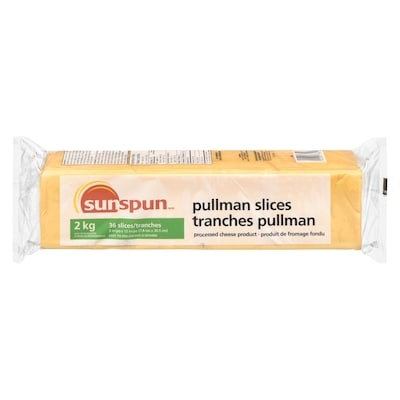 Sunspun Produit de fromage fondu, tranches pullman 2000 g, 1,15 $/100g