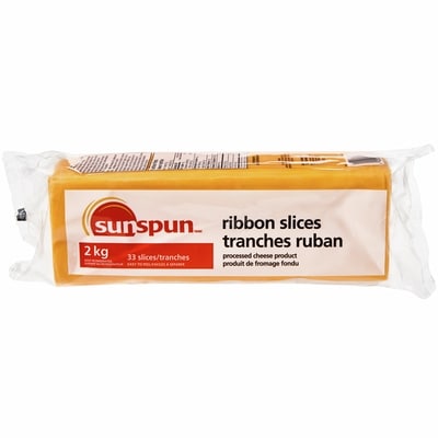 Sunspun Processed Cheese Product, Ribbon Slices 2000 g, $1.15/100g