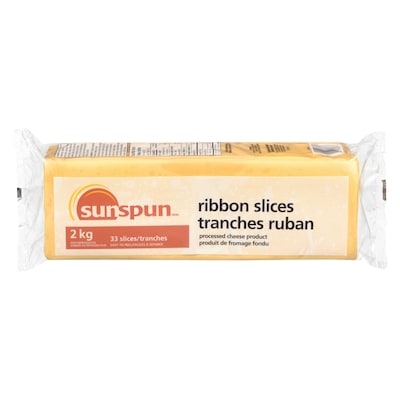 Sunspun Produit de fromage fondu, tranches ruban 2000 g, 1,15 $/100g