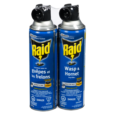 Raid Insecticide Contre les Guêpes et les Frelons, 2pk 2x1.0 ea, 11,00 $/1ch