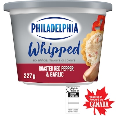 Philadelphia Roasted Red Pepper & Garlic Whipped Cream Cheese Product 227 g, $1.98/100g