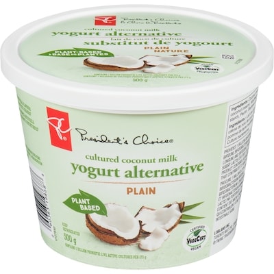 President's Choice Plant Based Cultured Coconut Milk Yogurt Alternative, Plain 500 g, $0.96/100g