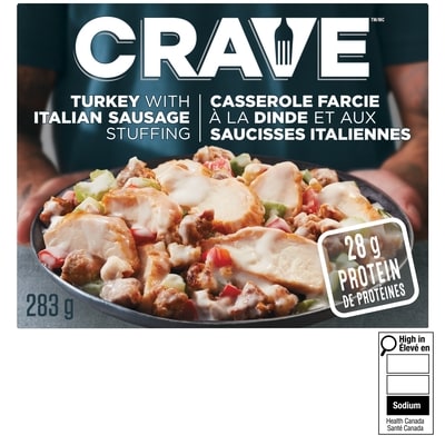 Crave Turkey and Italian Sausage Bake Frozen Meal 283 g, $2.29/100g