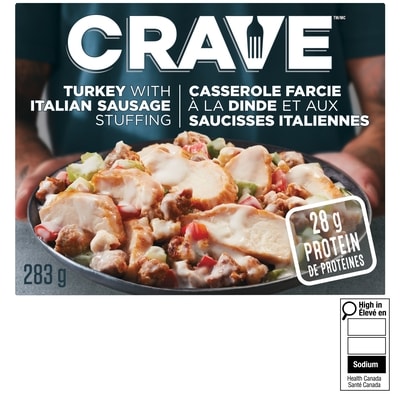 Crave Turkey and Italian Sausage Bake Frozen Meal 283 g, $2.29/100g