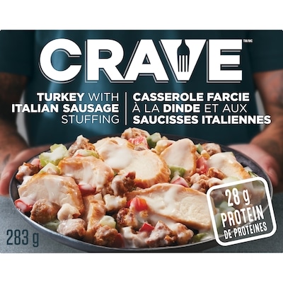 Crave Casserole farcie à la dinde et aux saucisses italiennes surgelée 283 g, 2,55 $/100g