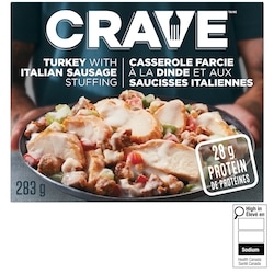 Crave Casserole farcie à la dinde et aux saucisses italiennes surgelée 283 g, 2,29 $/100g