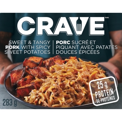 Crave Porc effiloché sucré et piquant avec patates douces épicées surgelé 283 g, 2,12 $/100g