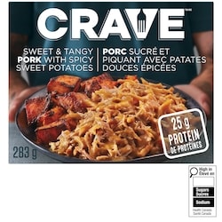 Crave Porc effiloché sucré et piquant avec patates douces épicées surgelé 283 g, 1,41 $/100g
