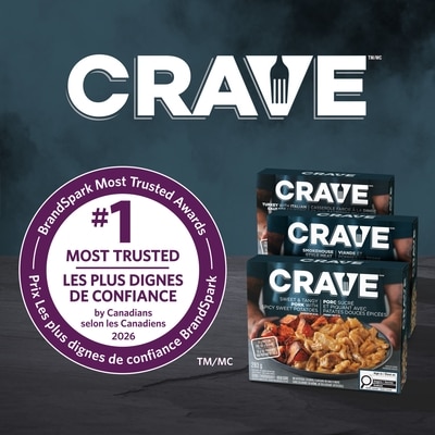 Crave Porc effiloché sucré et piquant avec patates douces épicées surgelé 283 g, 1,33 $/100g