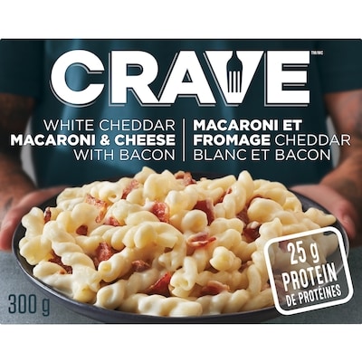 Crave White Cheddar Mac & Cheese With Bacon 300 g, $2.16/100g