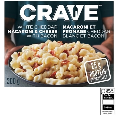 Crave White Cheddar Mac & Cheese With Bacon 300 g, $2.16/100g