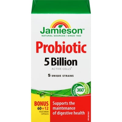 Jamieson 5 Billion Probiotic 72 ea, $0.28/1ea