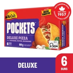 McCain Pizza Pockets Deluxe, 6 pack 600 g, $1.58/100g