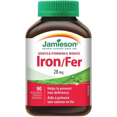 Jamieson Gentle Iron 28mg 90 ea, $0.10/1ea
