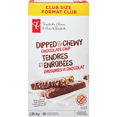le Choix du Président Barres tendres aux brisures de chocolat enrobées  1240 g, 1,29 $/100g