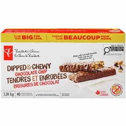 le Choix du Président Barres tendres aux brisures de chocolat enrobées  1240 g, 1,29 $/100g