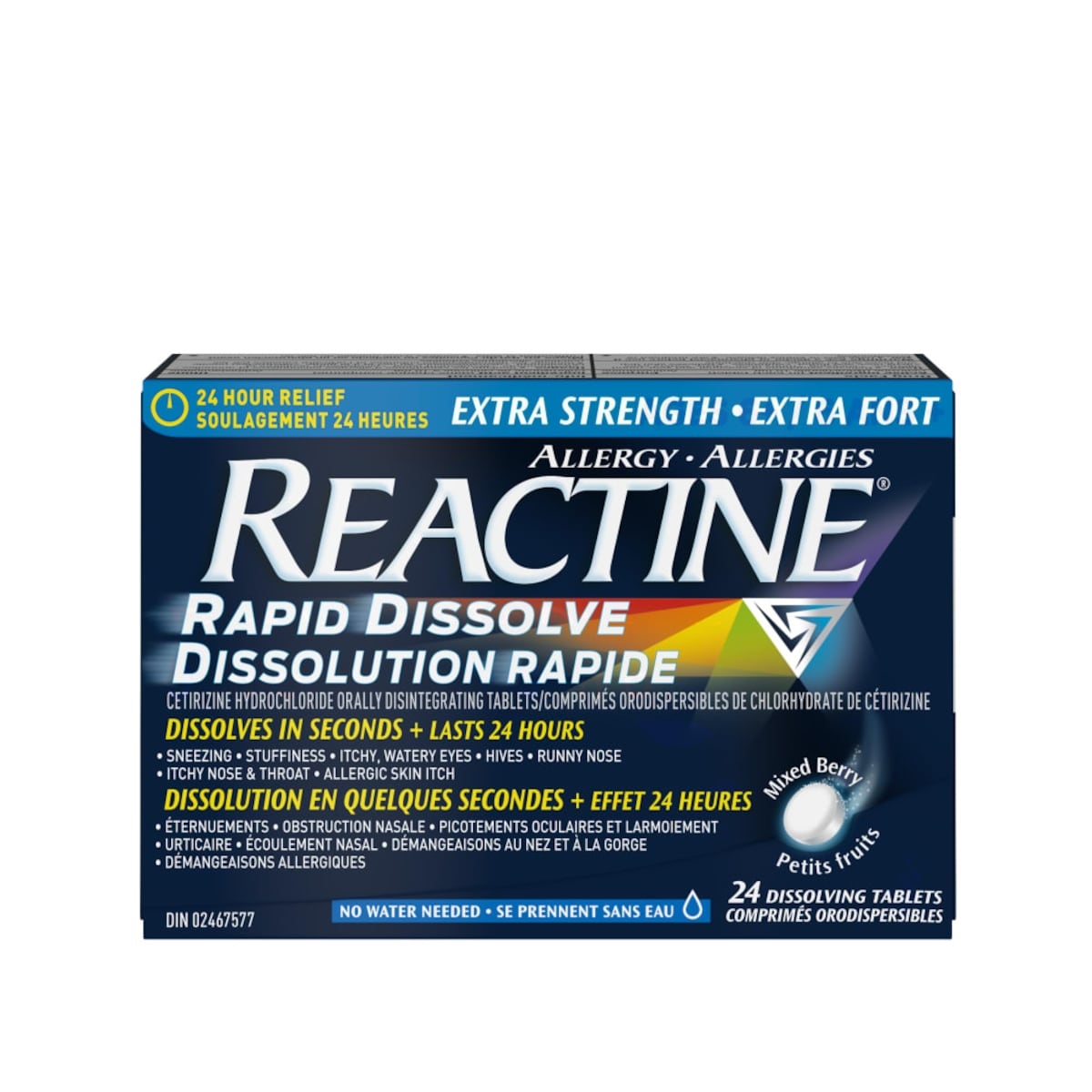 Réactine Comprimés Extra Fort Dissolution rapide 24 ea, 1,04 $/1ch