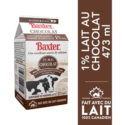 Baxter Lait partiellement écrémé au chocolat 1 % 473 ml, 0,32 $/100ml