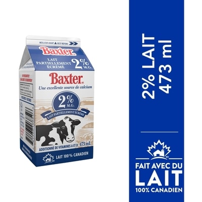 Baxter Lait partiellement écrémé 2% 473 ml, 0,30 $/100ml