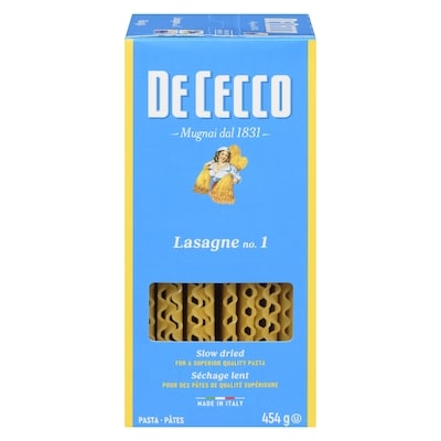 De Cecco Pasta Lasagne No. 1 454 g, $0.88/100g
