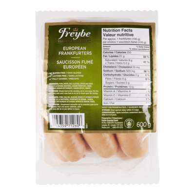 Freybe Saucisson Fumé Européen 600 g, 2,00 $/100g