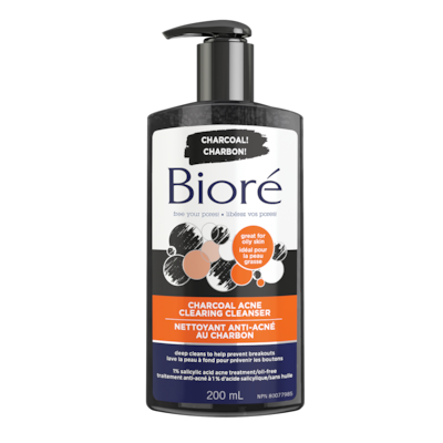 Biore Nettoyant anti-acné au charbon  200 ml, 6,00 $/100ml