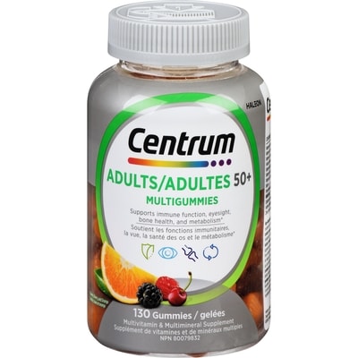 Centrum Vitamins, MultiGummies Multivitamin Supplement, Cherry, Berry and Orange Adult 50+ 130 Gum 130 ea, $0.14/1ea