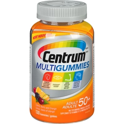Centrum CentrumMultiGummies Supplément de Vitamines et de Minéraux Multiples Cerise, Baies et Orange Adulte 130 ea, 0,14 $/1ch