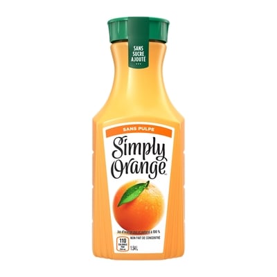 Simply Jus d'orange sans pulpe Bottle 1.54 l, 0,42 $/100ml
