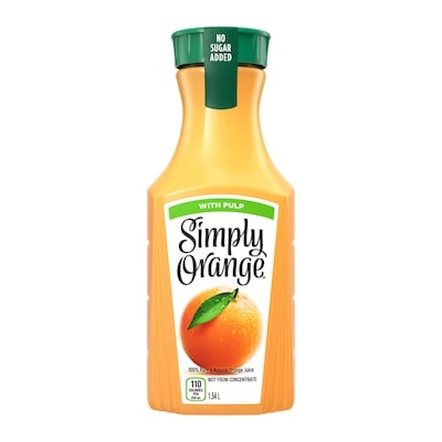 Simply Juice Orange With Pulp Bottle 1.54 l, $0.58/100ml