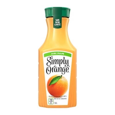 Simply Jus d'orange avec pulpe Bottle 1.54 l, 0,42 $/100ml