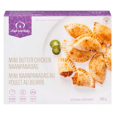 Chef Bombay ChefBombay Mini Naanpanadas au Poulet au Beurre 12 Pieces 240 g 240 g, 2,50 $/100g