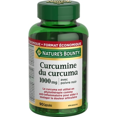 Nature’s Bounty Curcumine du curcuma avec poivre noir, 1 000 mg 90 ea, 0,28 $/1ch