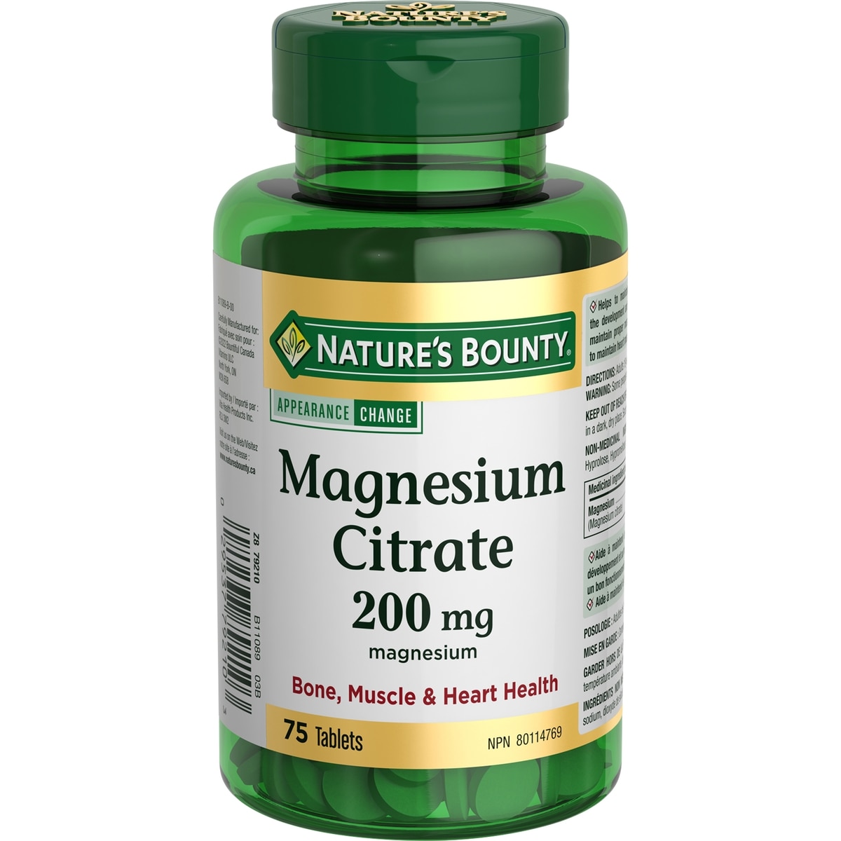 Nature's Bounty Magnesium Citrate, 200 mg, Tablets 75 ea, $0.23/1ea