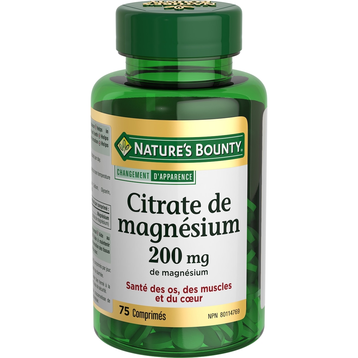 Nature’s Bounty Citrate de magnésium, 200 mg, comprimés 75 ea, 0,23 $/1ch
