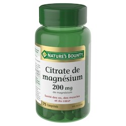 Nature’s Bounty Citrate de magnésium, 200 mg, comprimés 75 ea, 0,29 $/1ch
