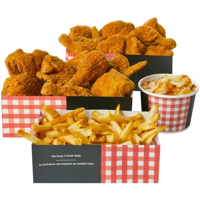 null 18 Piece Cut Fried Chicken with 2 Large Sides (After 11am) 2.97 kg, $1.08/100g