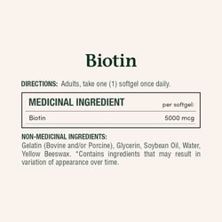 Nature's Truth Biotin 5000 Mcg With Keratin & Alpha Lipoic Acid - 50 Capsules Hair Skin Nails