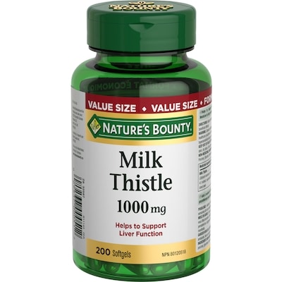 Nature's Bounty Milk Thistle, 1000 mg, 200 Softgels 200 ea, $0.14/1ea