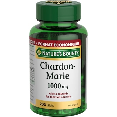 Nature’s Bounty Chardon-Marie, 1 000 mg, 200 gél. 200 ea, 0,14 $/1ch