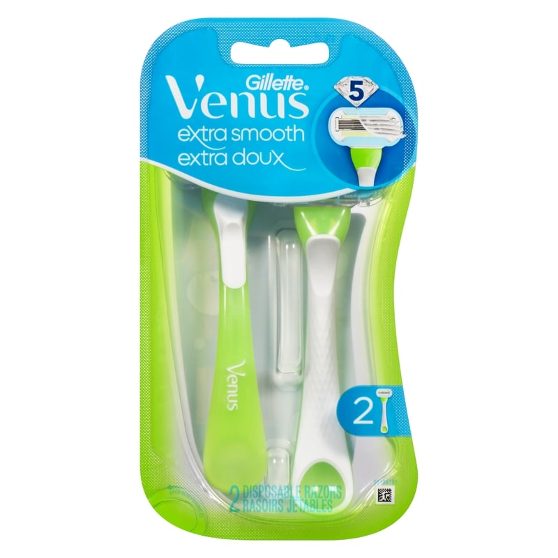 Extra Smooth Green Disposable Women's Razors, 2 Count