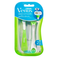 Gillette Rasoirs jetables Extra doux Vert pour femmes, 2unités 2 ea, 6,75 $/1ch