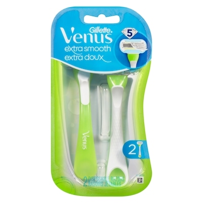 Gillette Rasoirs jetables Extra doux Vert pour femmes, 2unités 2 ea, 5,75 $/1ch