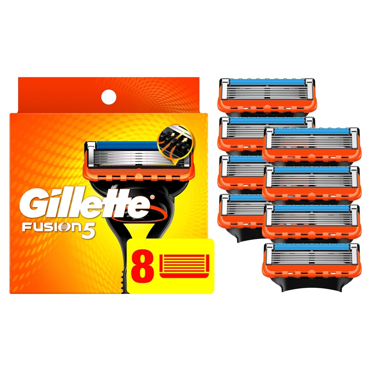 Gillette Razor Refills for Men, 8ct Razor Cartridges, Lubrication Strip, Precision Trimmer for Men, 5-Blade Razor Blades for Close Shave 8 ea, $5.87/1ea