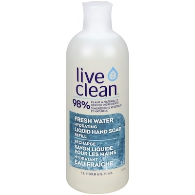 Live Clean Fresh Water Hydrating Liquid Hand Soap Refill 1 l, $0.90/100ml