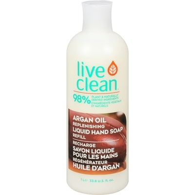 Live Clean Argan Oil Replenishing Liquid Hand Soap Refill 1 l, $0.90/100ml