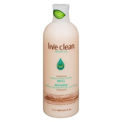 Live Clean Recharge Savon liquide pour les mains régénérateur huile d'argan 1 l, 0,95 $/100ml