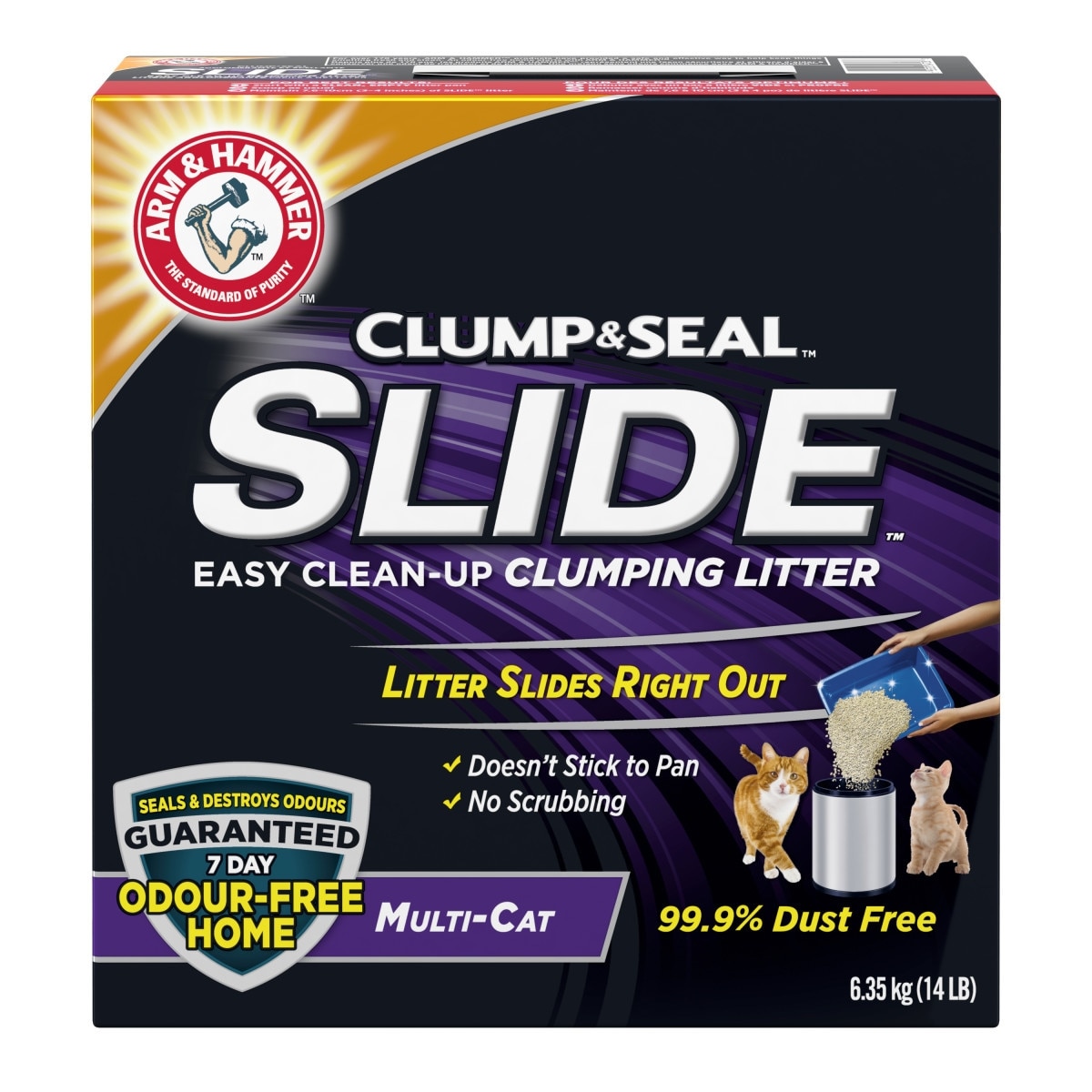 Arm & Hammer Slide Litière Agglomérante Facile à Nettoyer Multi-Chat 6.4 kg, 0,34 $/100g