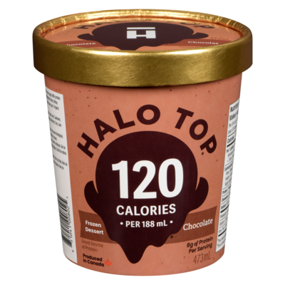 Halo Top Frozen Dessert, Chocolate 473 ml, $1.69/100ml