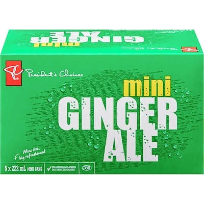 President's Choice Mini Ginger Ale 6 Pack 6x222.0 ml, $0.30/100ml